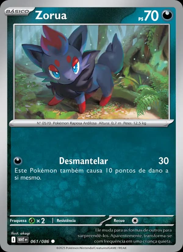 Zorua, carta 061 de Fogo Branco