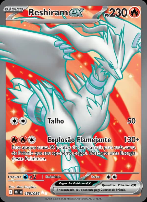 Reshiram ex, carta 158 de Fogo Branco