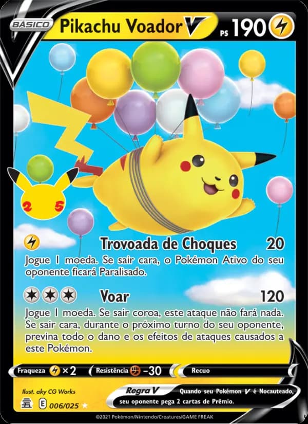Pikachu Voador V, carta 6 de Celebrações