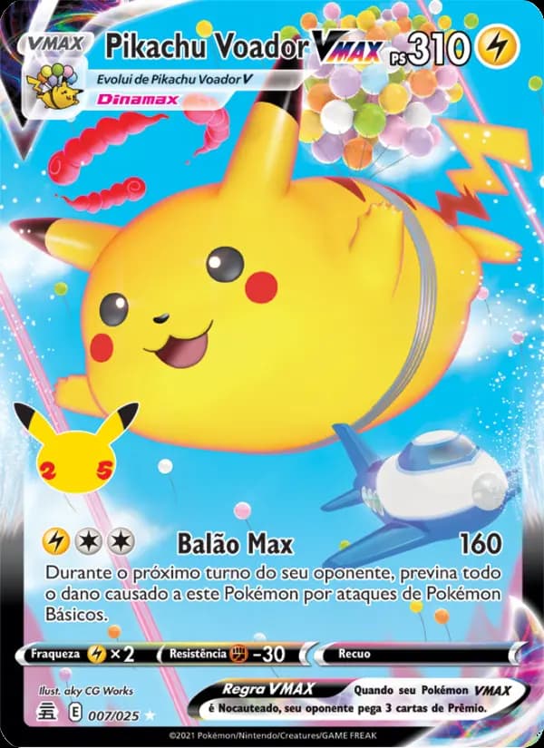 Pikachu Voador VMAX, carta 7 de Celebrações