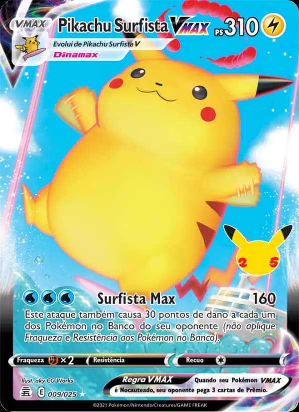 Pikachu Surfista VMAX, carta 9 de Celebrações