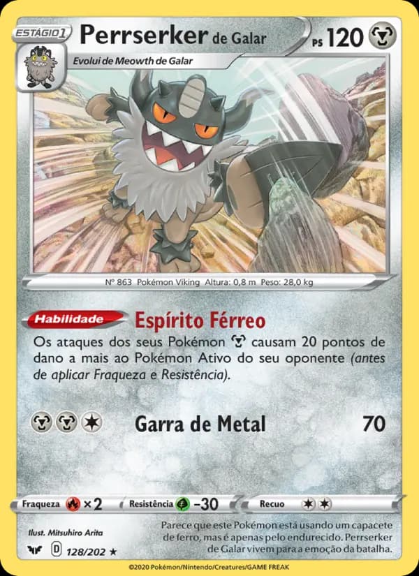 Perrserker de Galar, carta 128 de Espada e Escudo