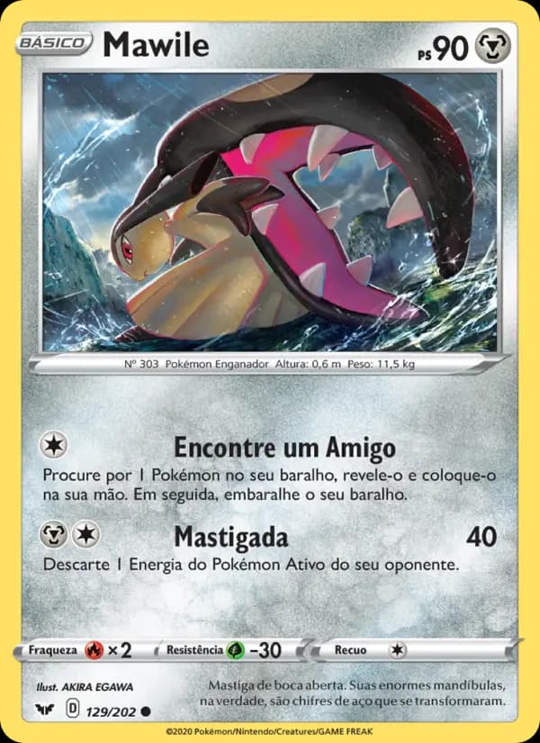 Mawile, carta 129 de Espada e Escudo