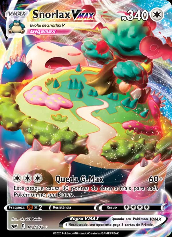 Snorlax VMAX, carta 142 de Espada e Escudo