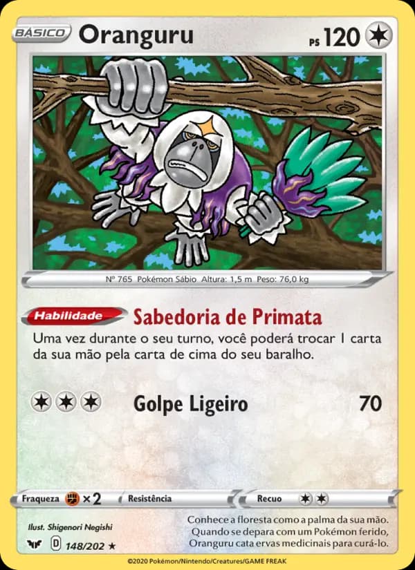 Oranguru, carta 148 de Espada e Escudo