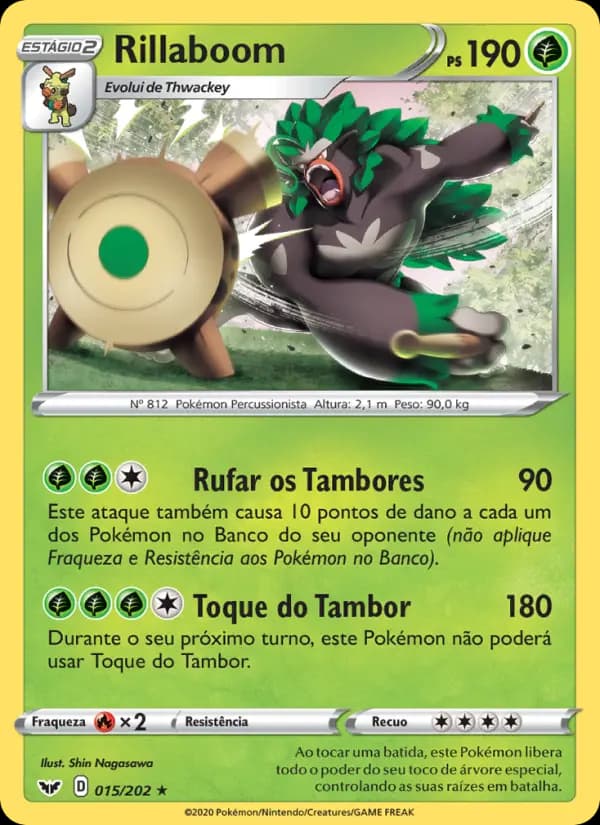 Rillaboom, carta 15 de Espada e Escudo