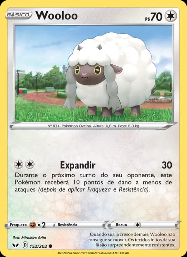 Wooloo, carta 152 de Espada e Escudo