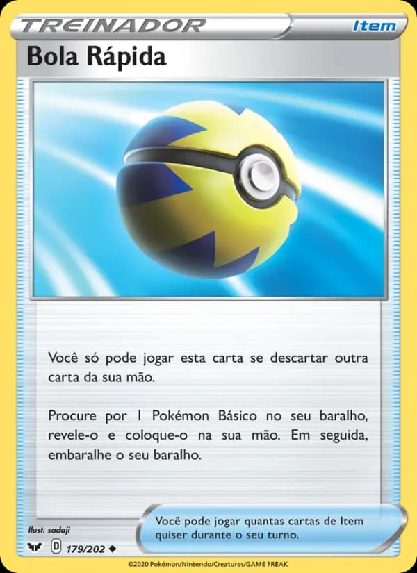 Bola Rápida, carta 179 de Espada e Escudo