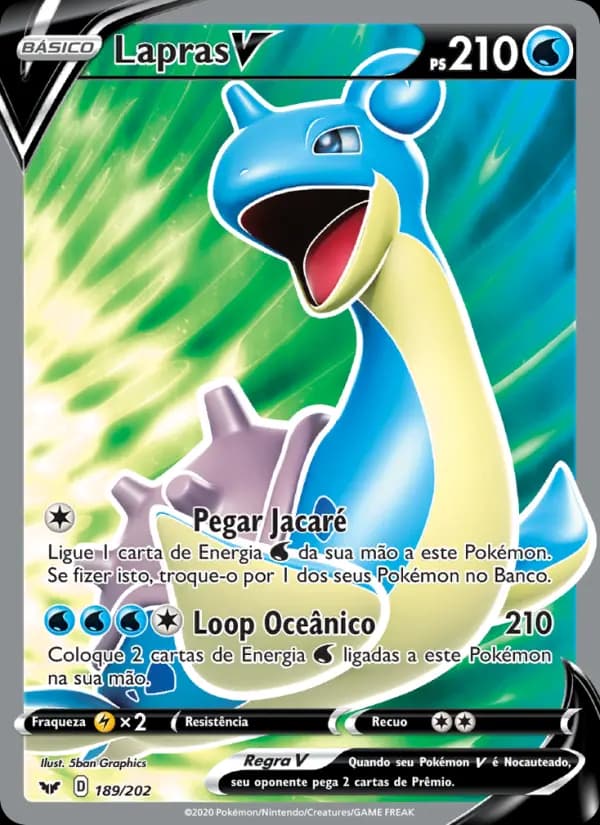 Lapras V, carta 189 de Espada e Escudo