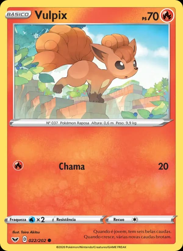 Vulpix, carta 22 de Espada e Escudo