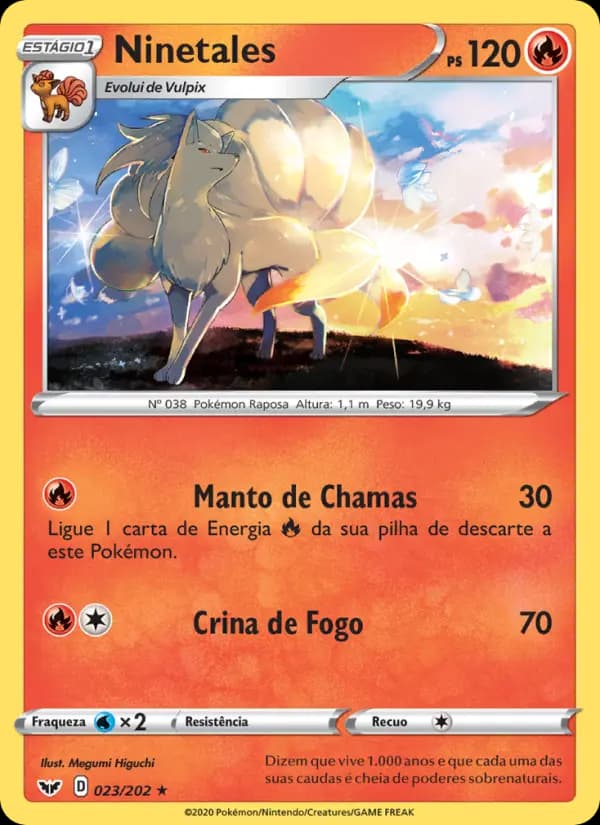 Ninetales, carta 23 de Espada e Escudo