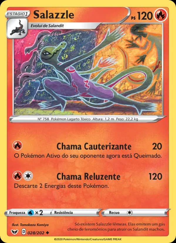 Salazzle, carta 28 de Espada e Escudo