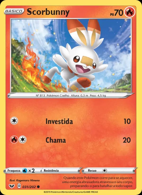 Scorbunny, carta 31 de Espada e Escudo