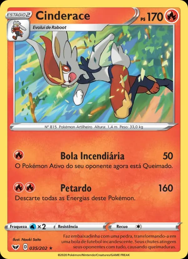 Cinderace, carta 35 de Espada e Escudo