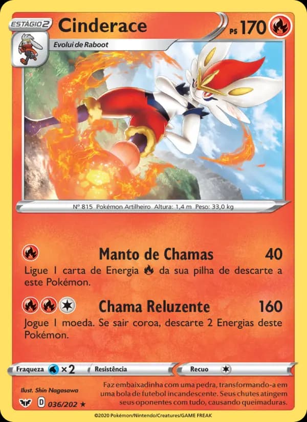 Cinderace, carta 36 de Espada e Escudo