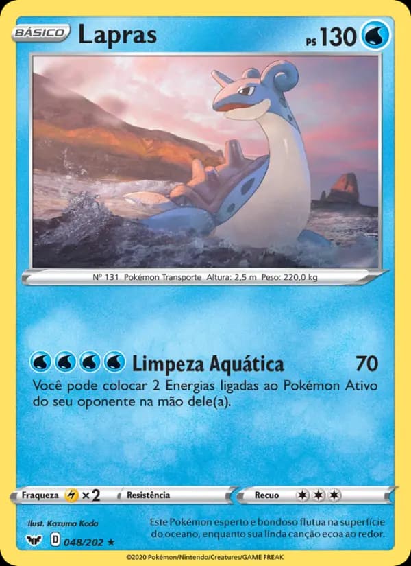 Lapras, carta 48 de Espada e Escudo