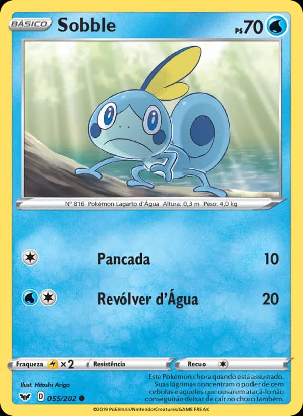 Sobble, carta 55 de Espada e Escudo