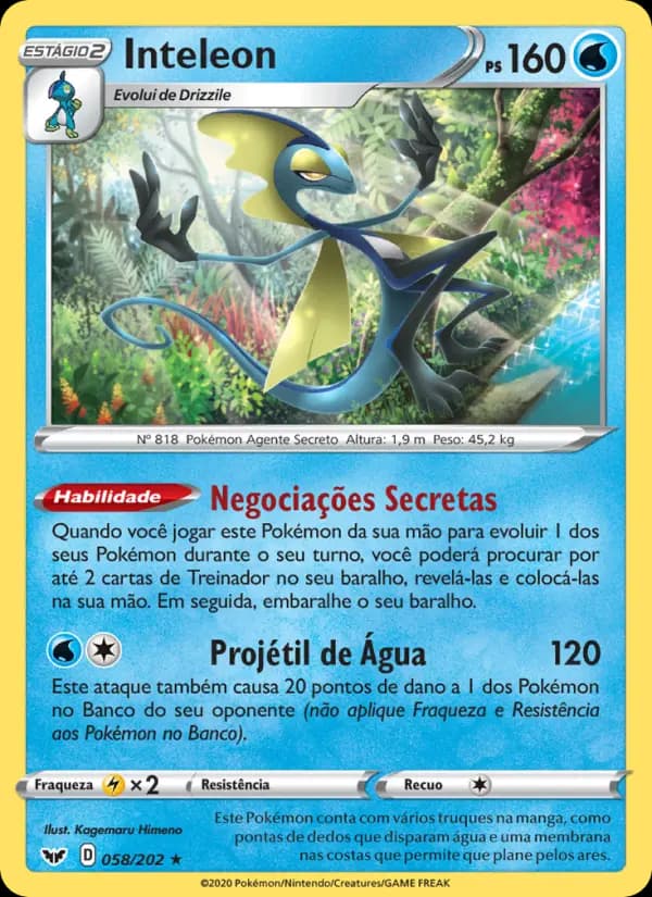 Inteleon, carta 58 de Espada e Escudo