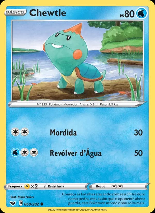 Chewtle, carta 60 de Espada e Escudo