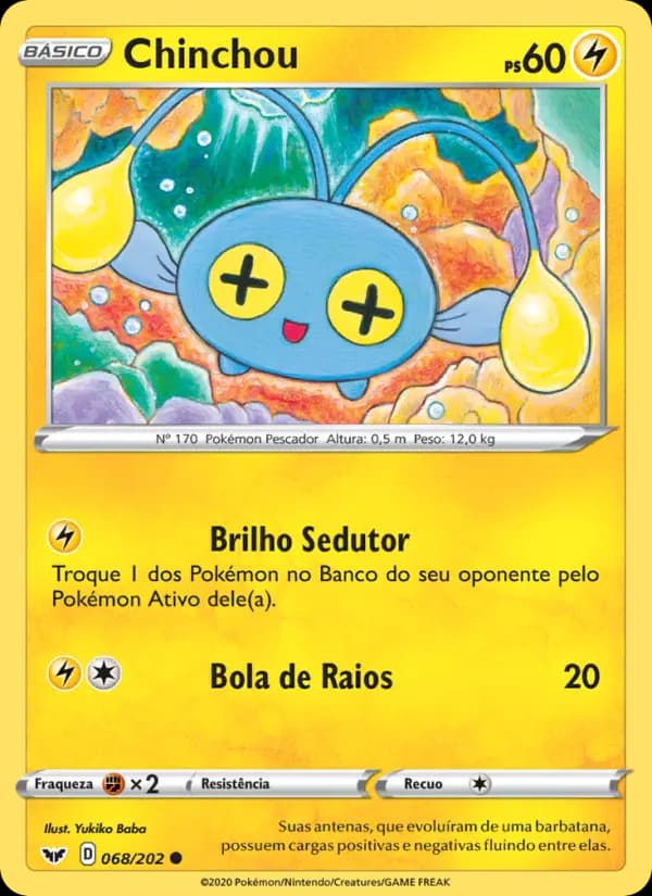 Chinchou, carta 68 de Espada e Escudo