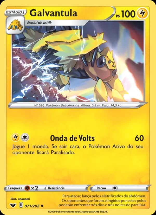 Galvantula, carta 71 de Espada e Escudo