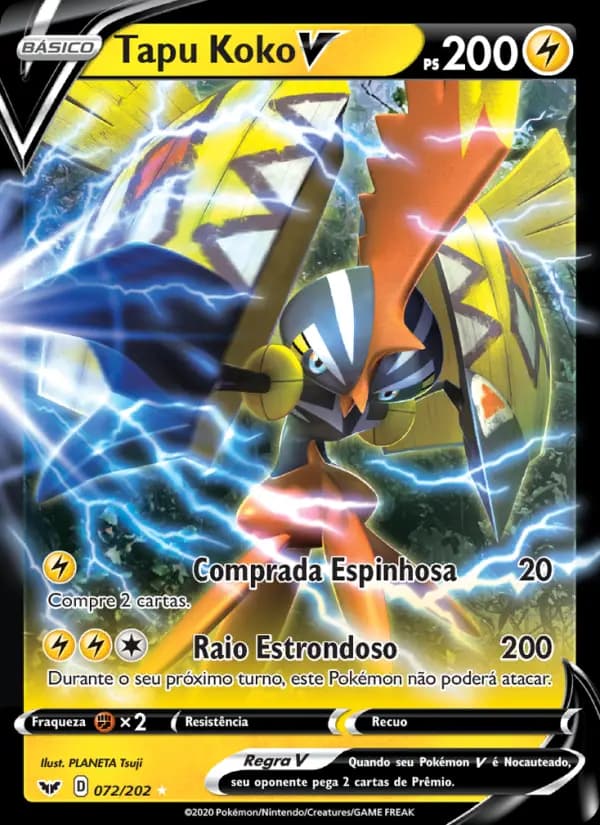Tapu Koko V, carta 72 de Espada e Escudo