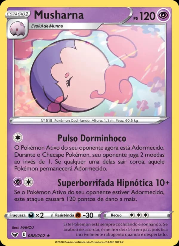 Musharna, carta 88 de Espada e Escudo