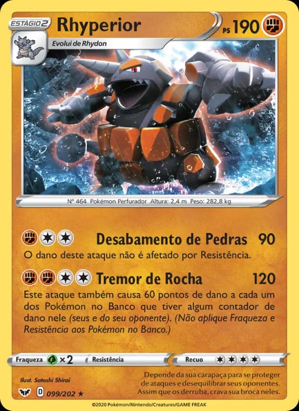 Rhyperior, carta 99 de Espada e Escudo