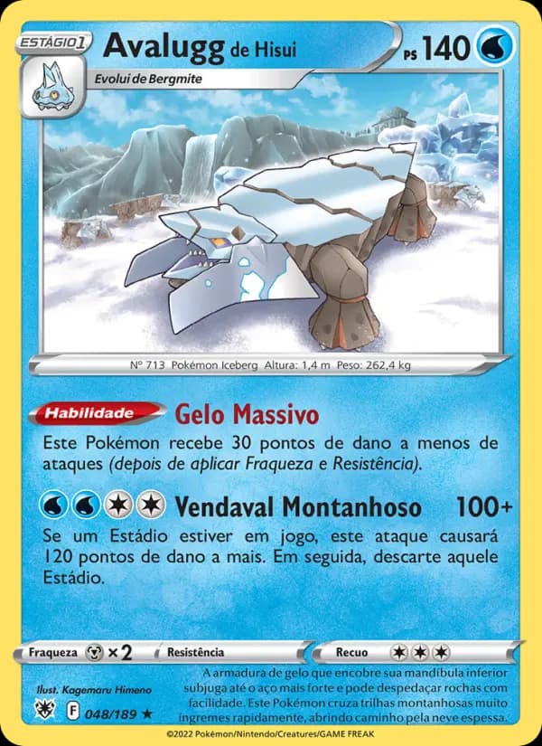 Avalugg de Hisui, carta 048 de Estrelas Radiantes