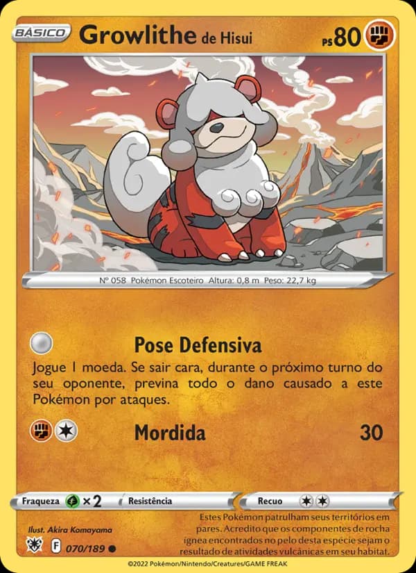 Growlithe de Hisui, carta 070 de Estrelas Radiantes