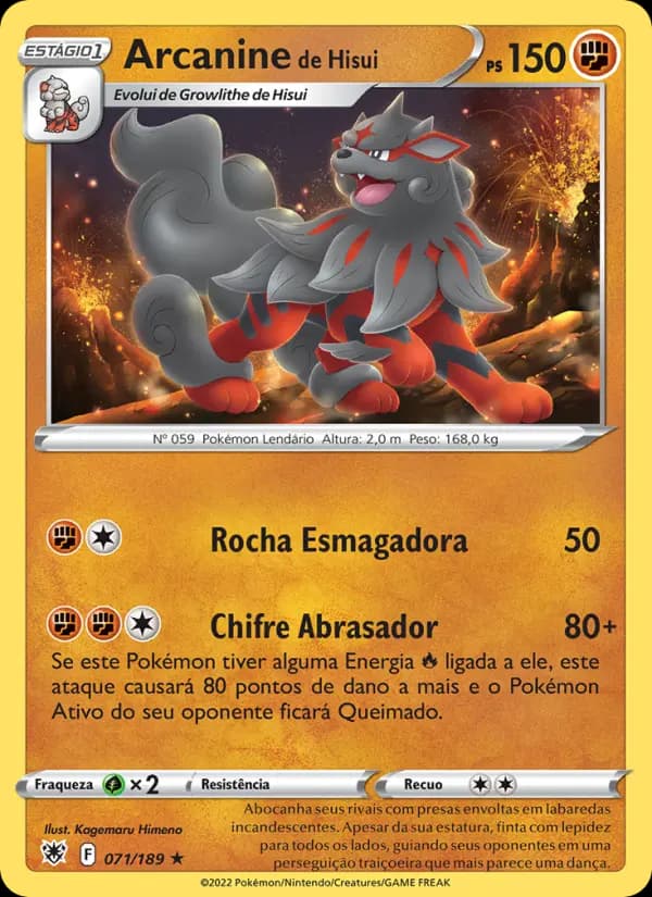 Arcanine de Hisui, carta 071 de Estrelas Radiantes