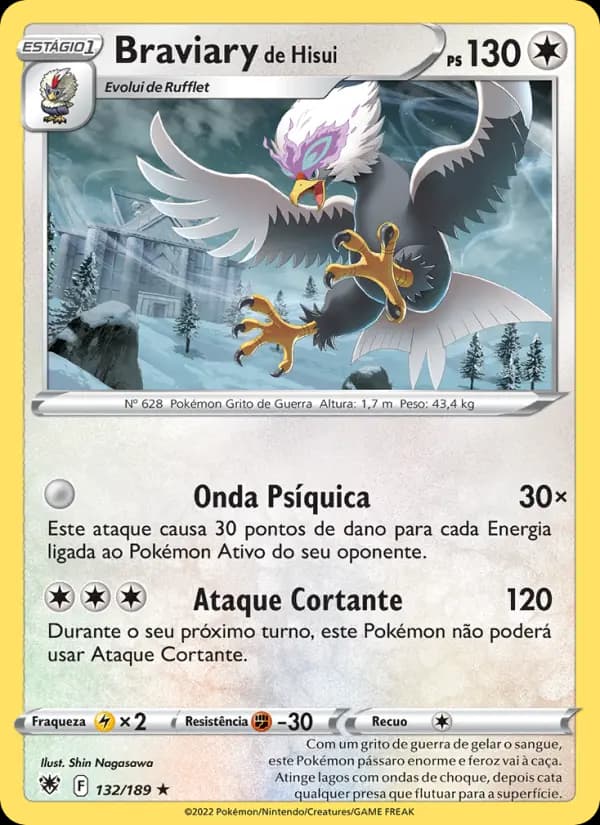 Braviary de Hisui, carta 132 de Estrelas Radiantes