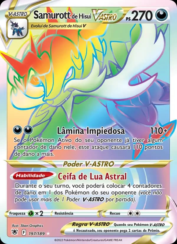Samurott de Hisui V-ASTRO, carta 197 de Estrelas Radiantes