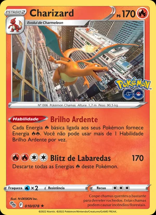 Charizard, carta 010 de Pokémon GO