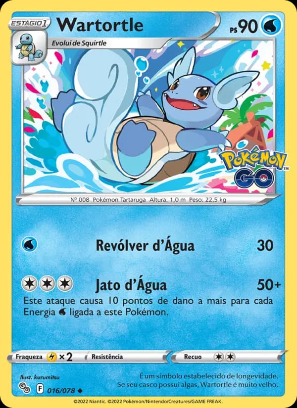 Wartortle, carta 016 de Pokémon GO