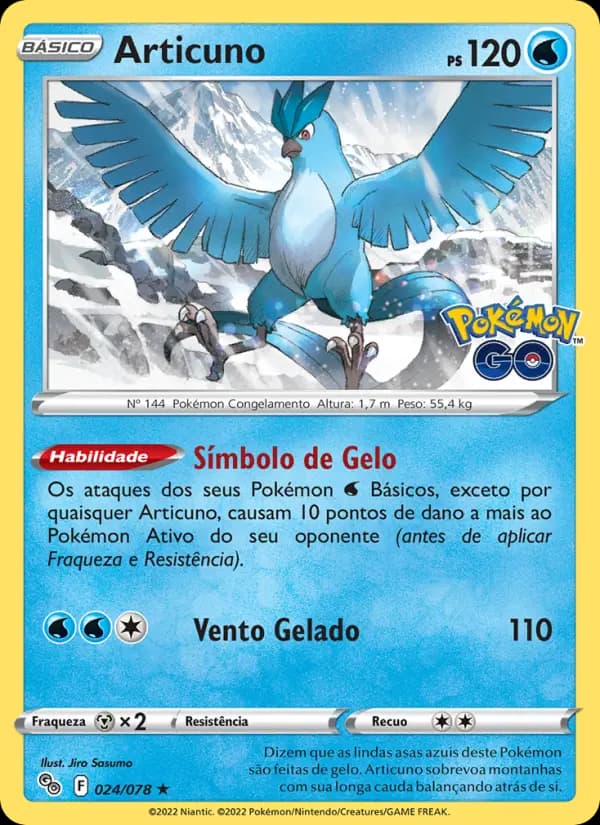 Articuno, carta 024 de Pokémon GO