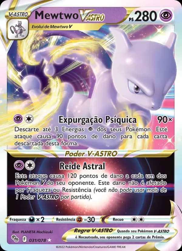 Mewtwo V-ASTRO, carta 031 de Pokémon GO