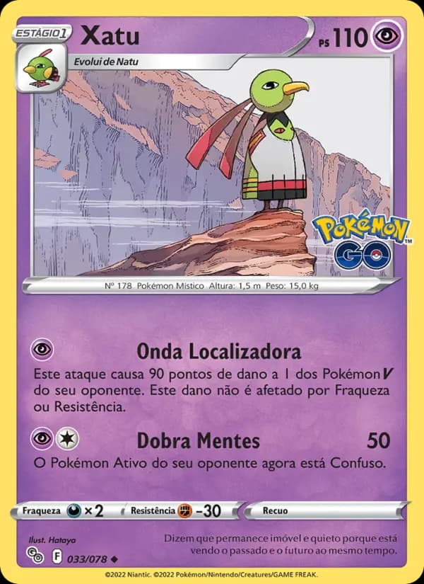 Xatu, carta 033 de Pokémon GO