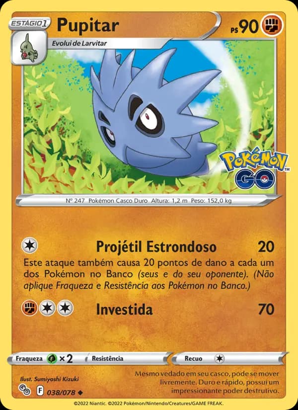 Pupitar, carta 038 de Pokémon GO