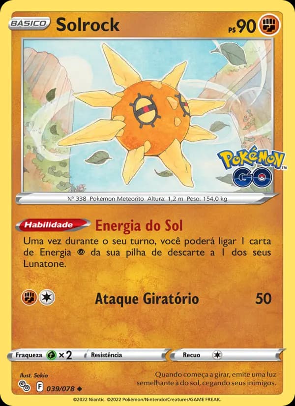 Solrock, carta 039 de Pokémon GO