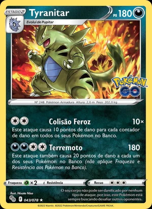 Tyranitar, carta 043 de Pokémon GO