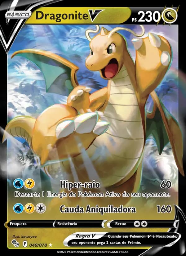 Dragonite V, carta 049 de Pokémon GO
