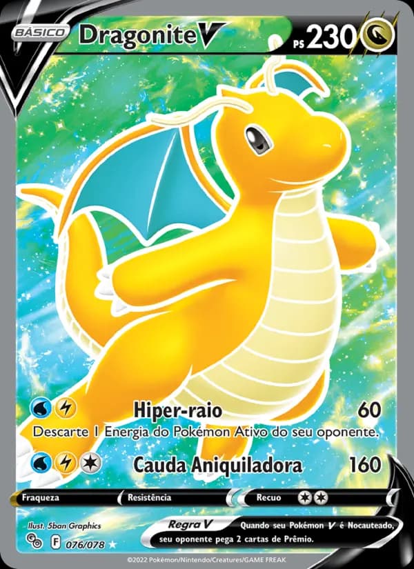 Dragonite V, carta 076 de Pokémon GO