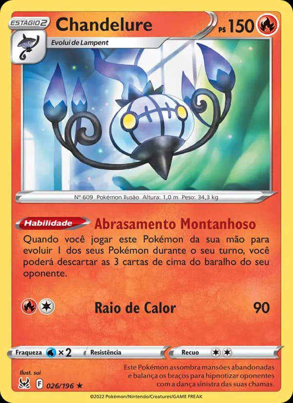 Chandelure, carta 026 de Origem Perdida