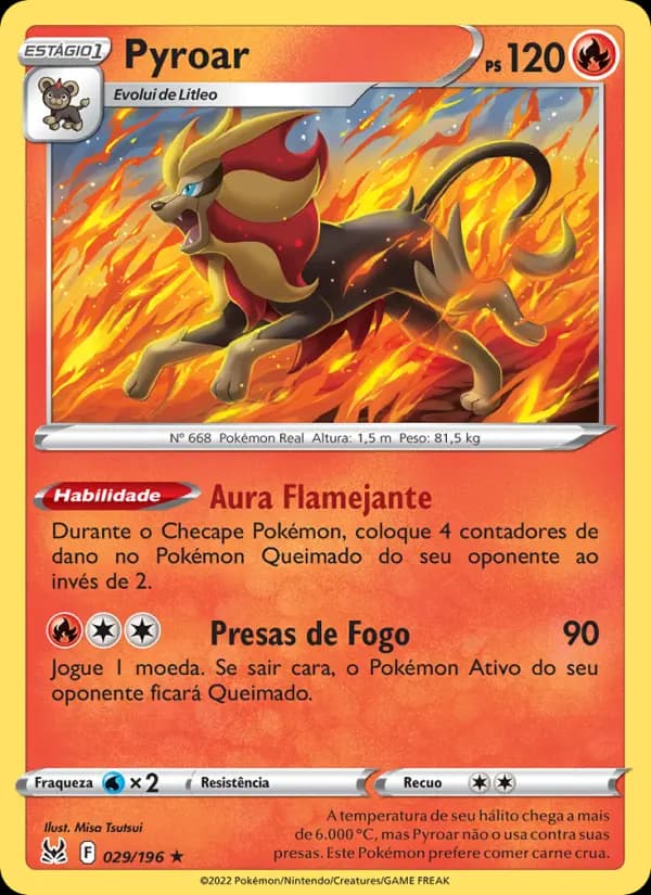 Pyroar, carta 029 de Origem Perdida