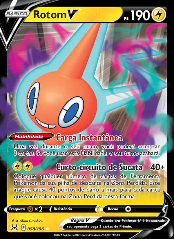 Rotom V, carta 058 de Origem Perdida