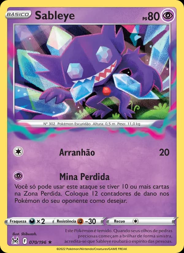 Sableye, carta 070 de Origem Perdida