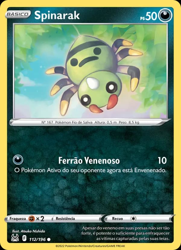 Spinarak, carta 112 de Origem Perdida