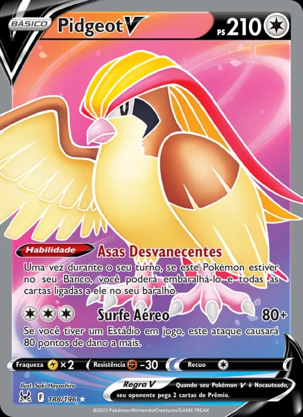 Pidgeot V, carta 188 de Origem Perdida