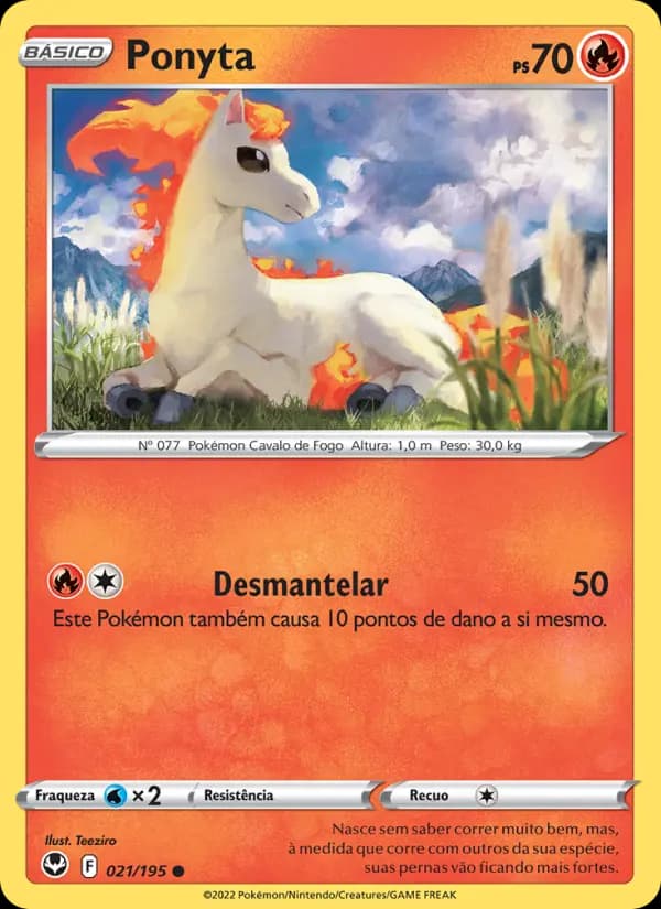 Ponyta, carta 021 de Tempestade Prateada
